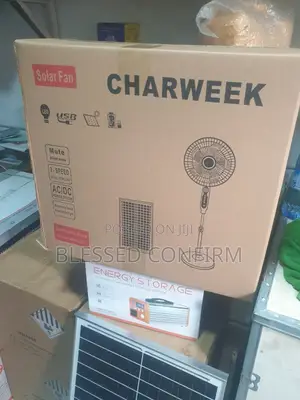 16" Solar Rechargeable Standing Fan