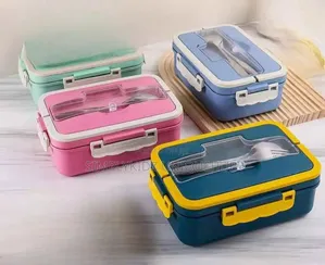 Lunch Box With Cutlery Set (Plastic Inner)