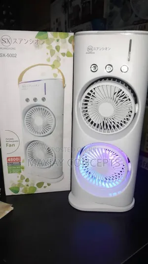Sx Double-head Water Mist Rechargeable Fan-auto Rotation