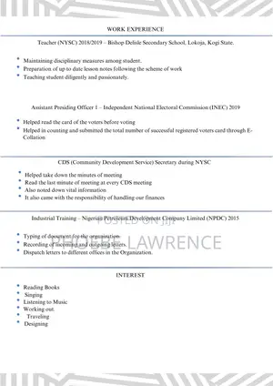 Housekeeping Cleaning CV