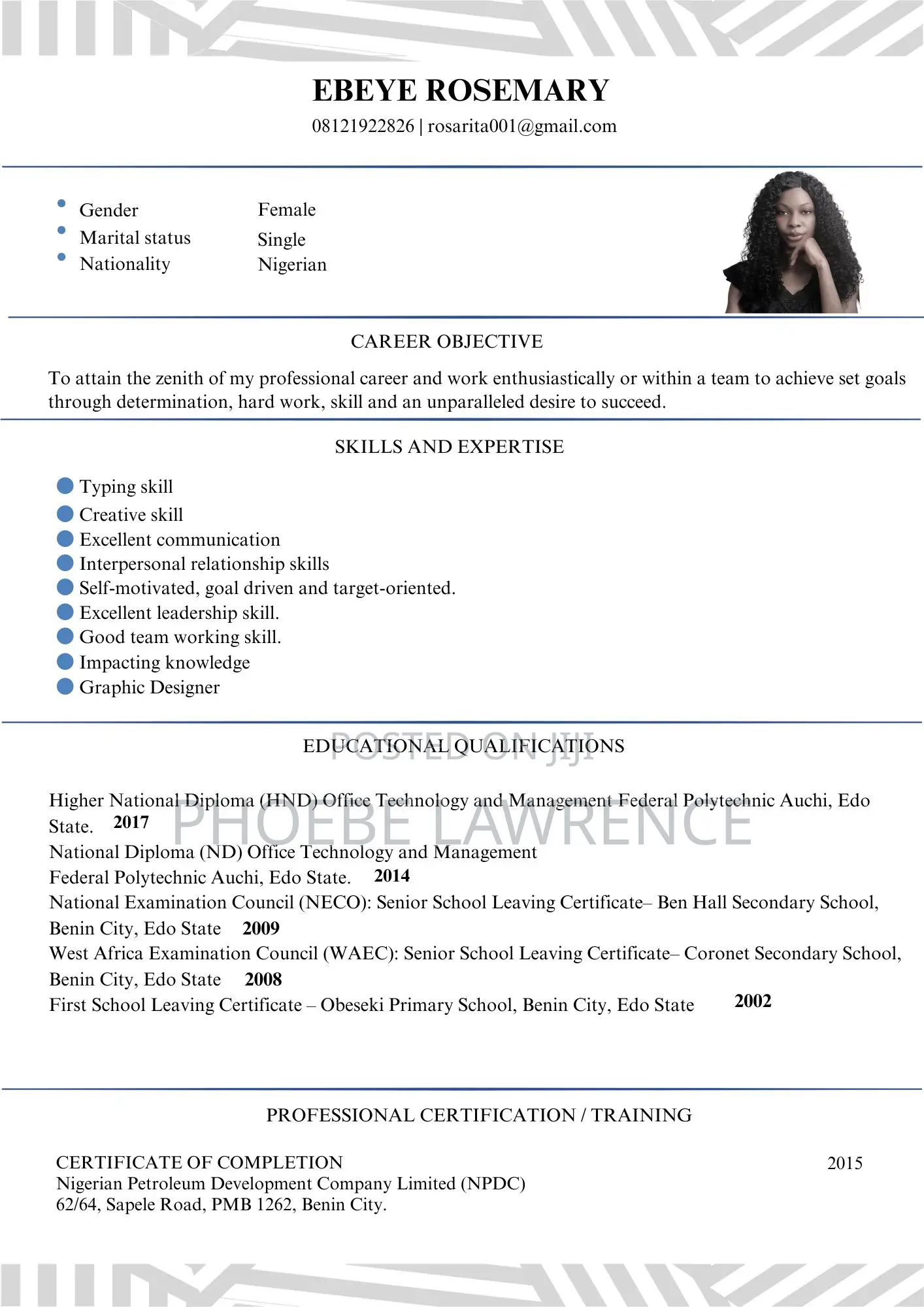 Housekeeping Cleaning CV
