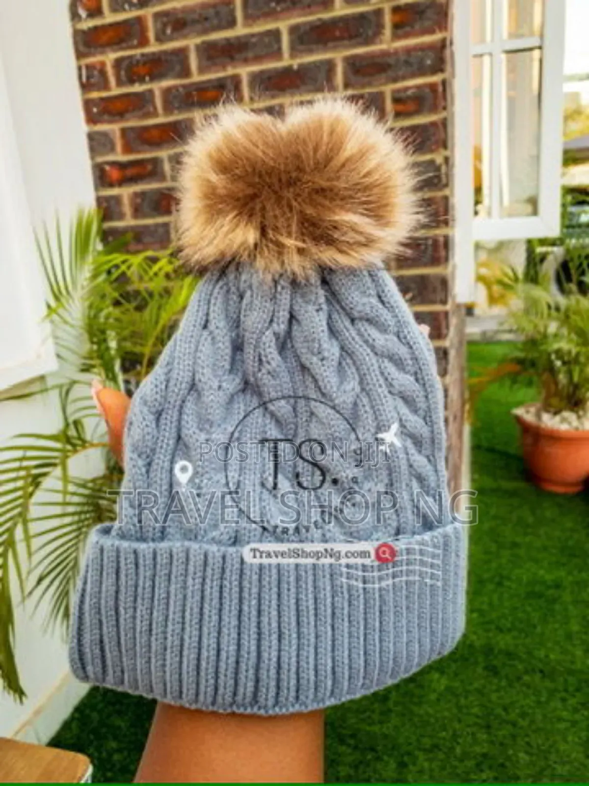 Woollen Beanie Hat W/Fur Ball