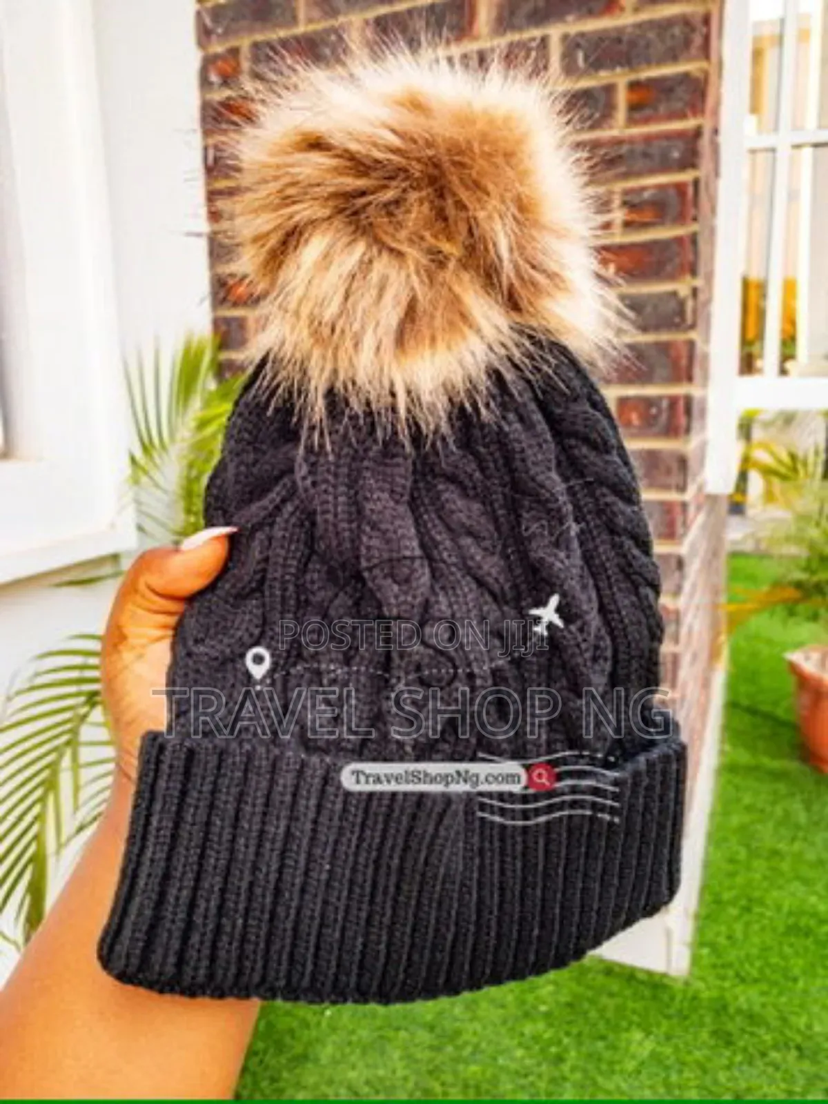 Woollen Beanie Hat W/Fur Ball