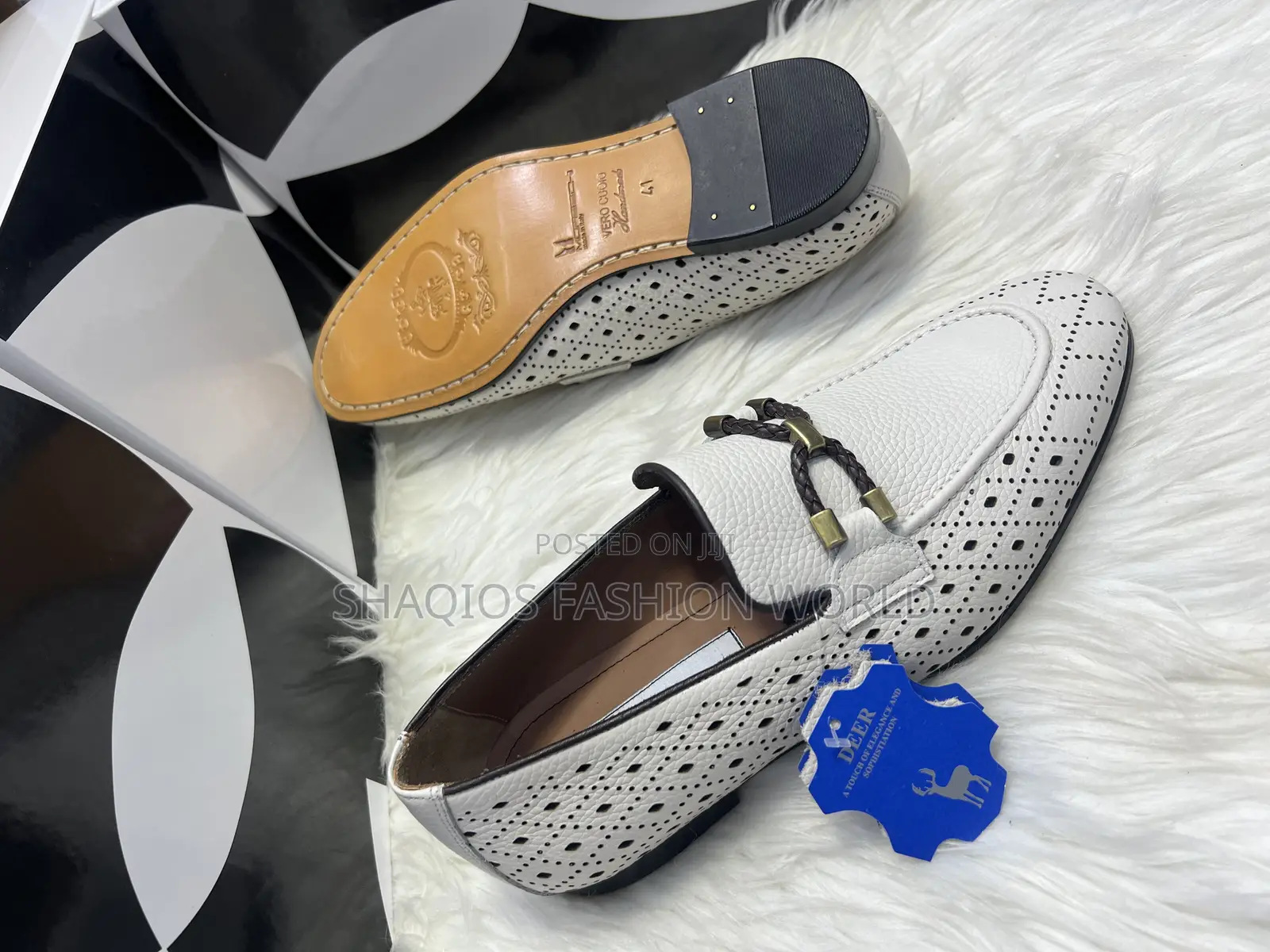 Moreschi Cream Color Deer Leather Shoe