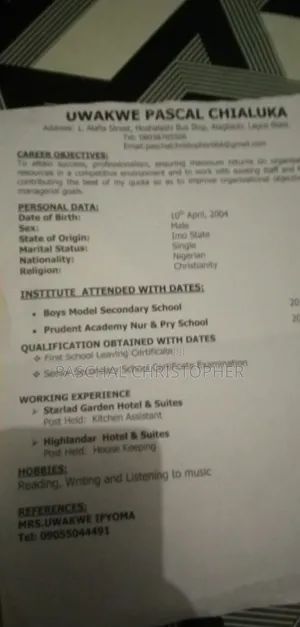 Mr Paschal Chialuka