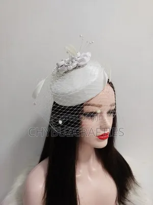 White Handmade Rose Facinator