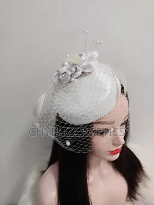 White Handmade Rose Facinator