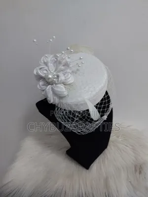 White Handmade Rose Facinator