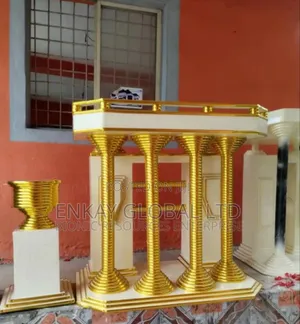 Modern Church Pulpit With Flower Vase