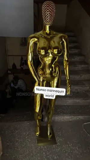 High Quality Basket Head Female 12 Gold Chrome Mannequin