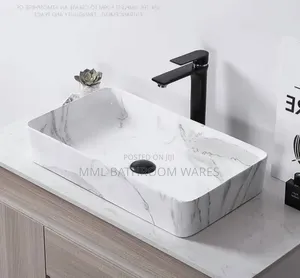 60cm Wide White Rectangular Ceramic Bathroom Countertop