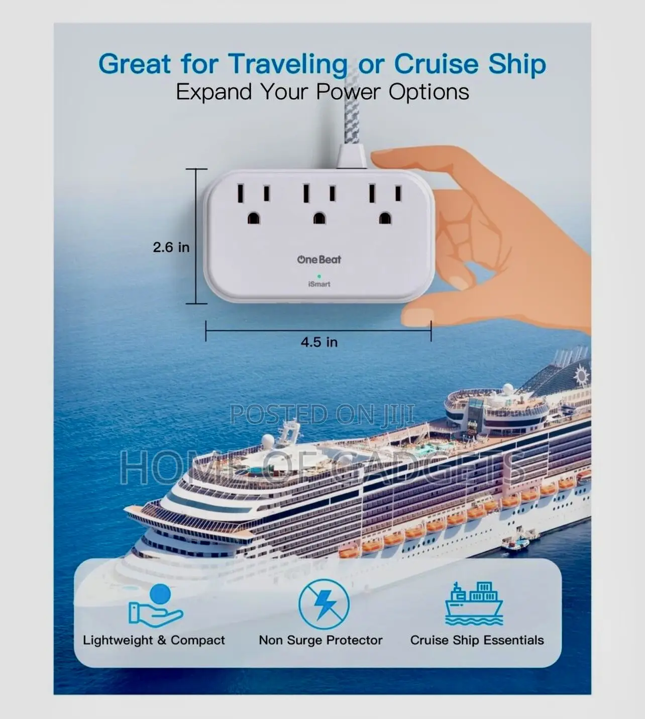 One Beat Fast Charge Extension With 2usb C Port and 2 Usb