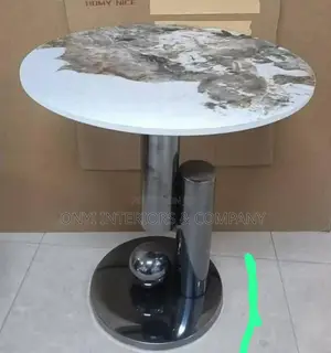 Single Pole Marble Top Side Stool