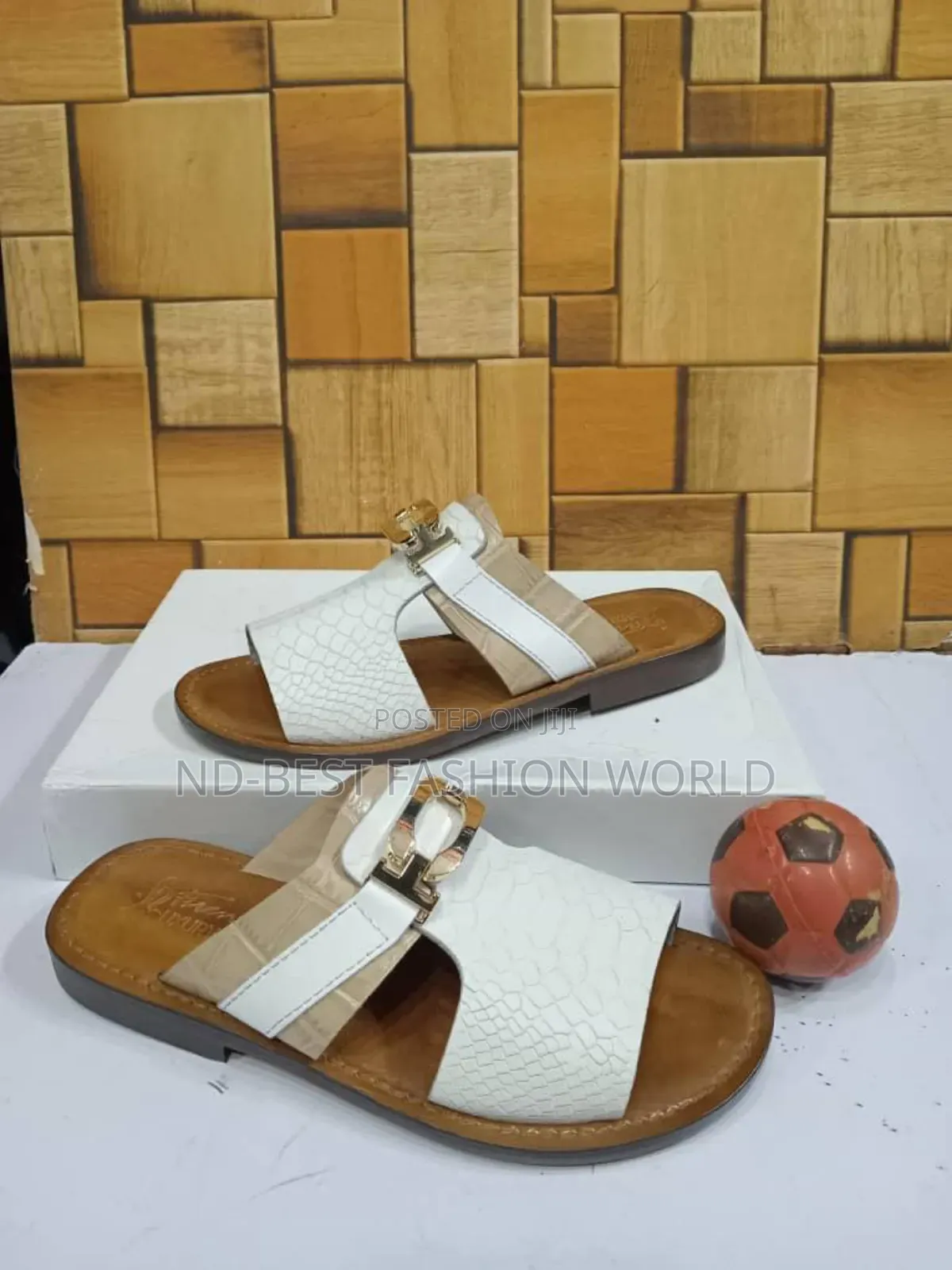 White Leather Italian Slippers