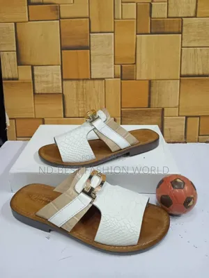 White Leather Italian Slippers