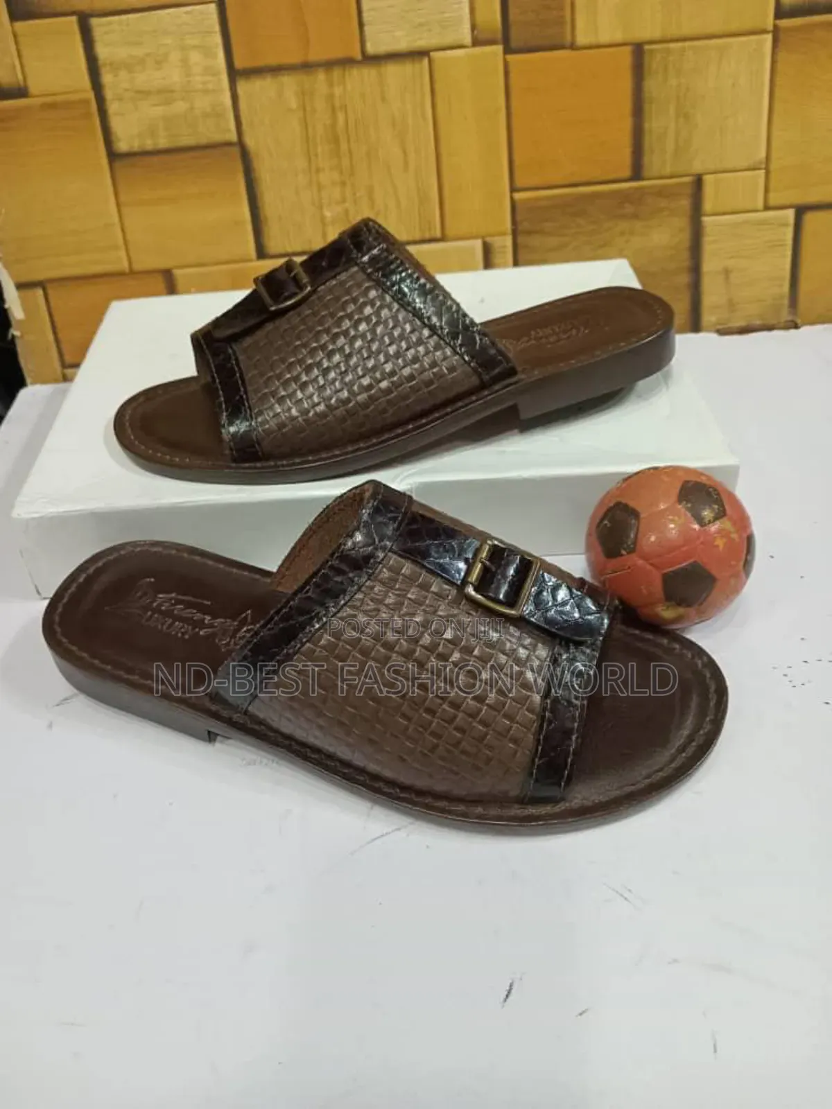 White Leather Italian Slippers