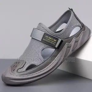 Casual Beach Sneakers Breathable Leather Mesh Camping Shoe