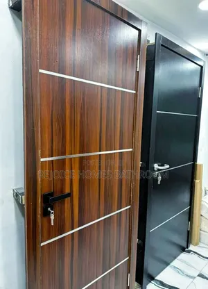 Modern Wooden and Black Room Door