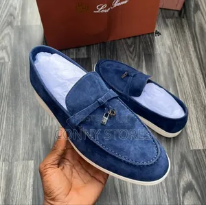 High Quality Loro Piana Summer Walk Men’S Loafers Blue