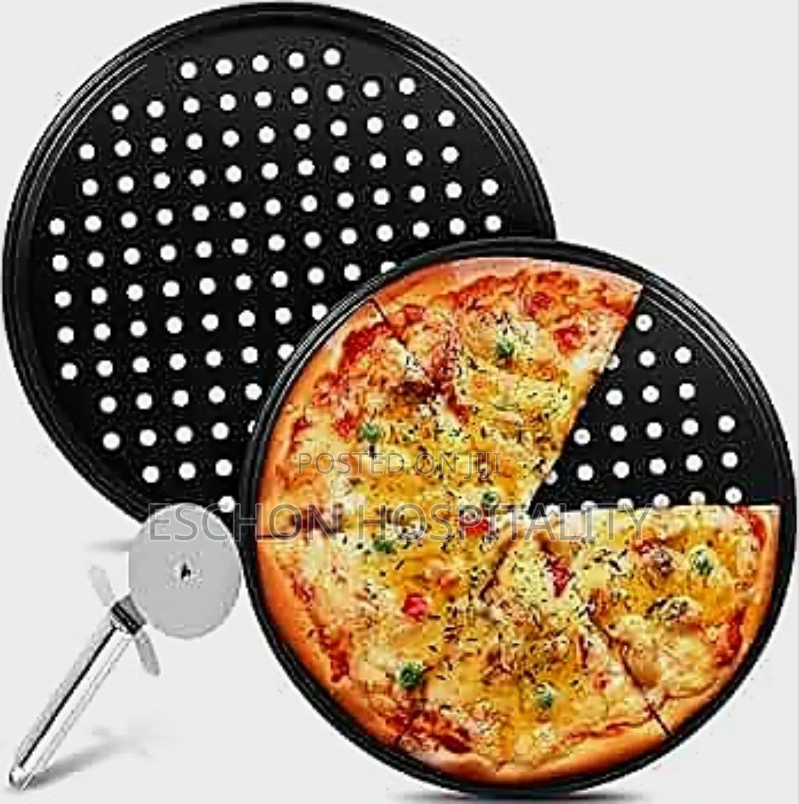 2pcs 12 Inch Pizza Pans With 1 PCS Pizza Cutter