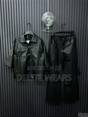 Photo - High Quality Up and Down Leather T Shirt and Trouser