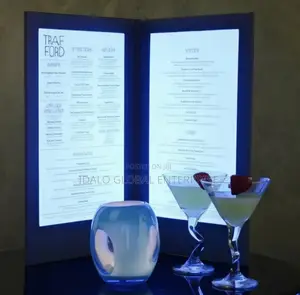 Rechargeable A4 Led Leather Menu Holder