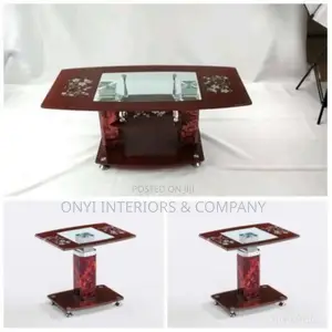 Glass Table and 2 Stool