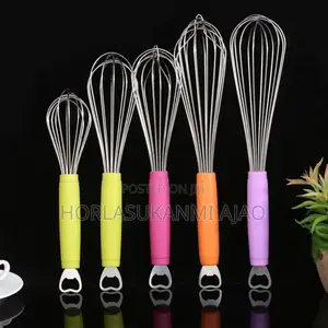 2in1 Kitchen Egg Whisk With Integrated Stainless Bottle Open