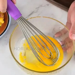2in1 Kitchen Egg Whisk With Integrated Stainless Bottle Open