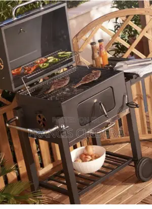 Photo - Smookless BBQ Charcoal Grill Trolley With Side Table