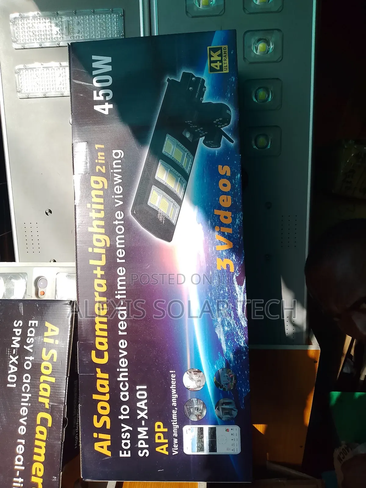 Triple Lens Ai Solar Camera+ 450w Light
