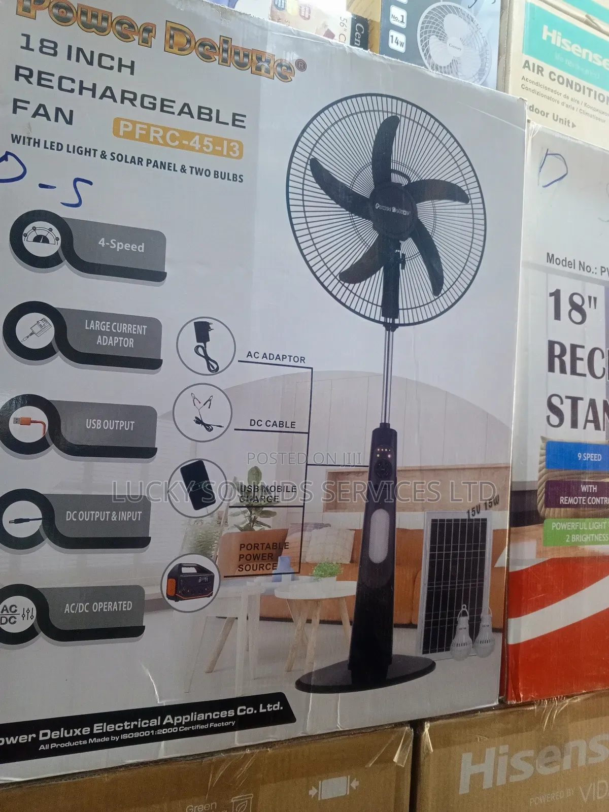 Power Deluxe Rechargeable Fan With Panel