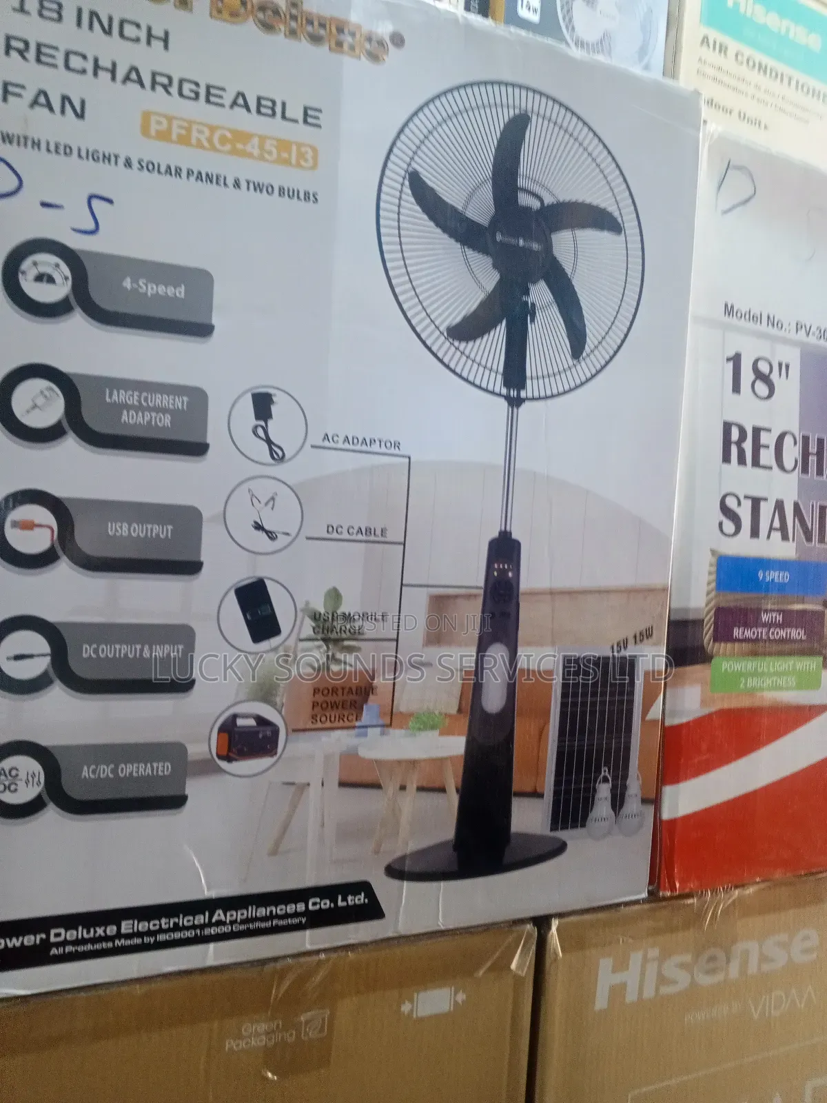 Power Deluxe Rechargeable Fan With Panel