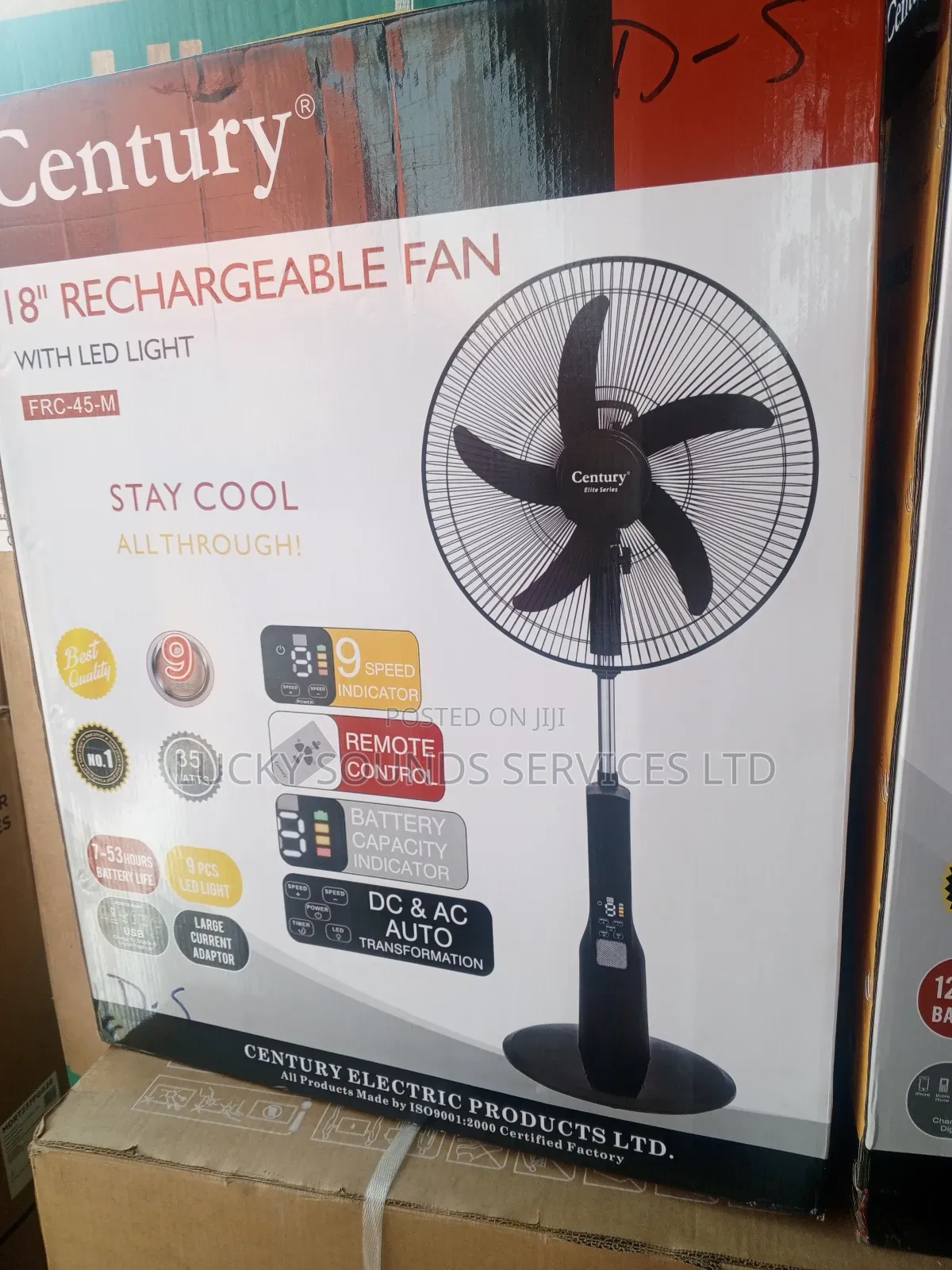 Century Rechargeable Fan 18"