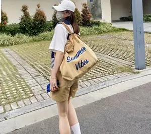 Summer Vibe Tote Bag With Tassels Aesthetic for Vacation