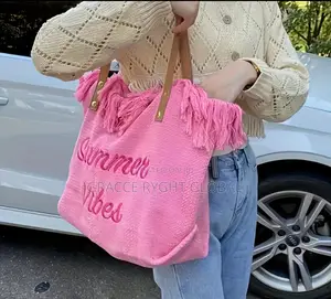 Summer Vibe Tote Bag With Tassels Aesthetic for Vacation