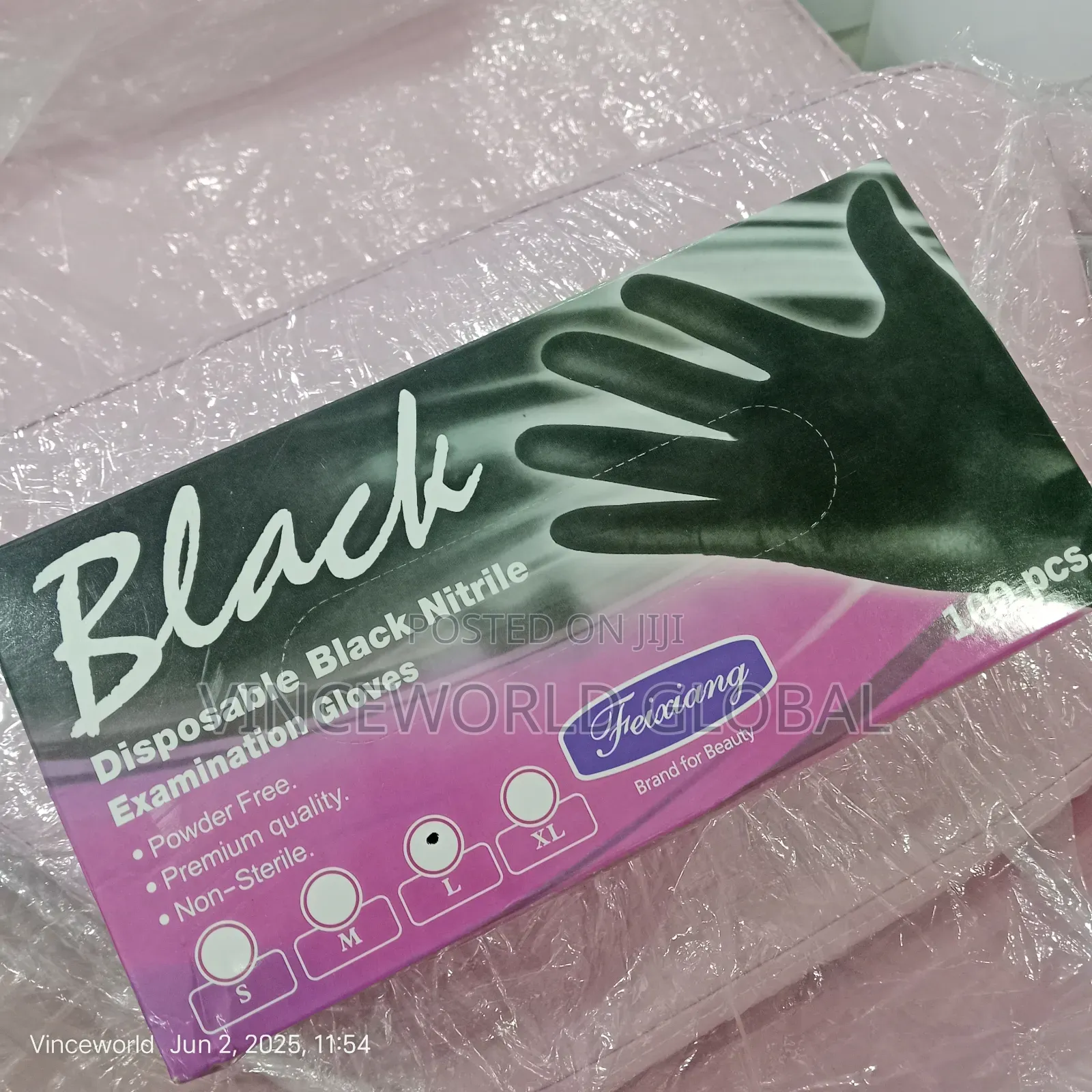 100pcs Disposable Black Gloves