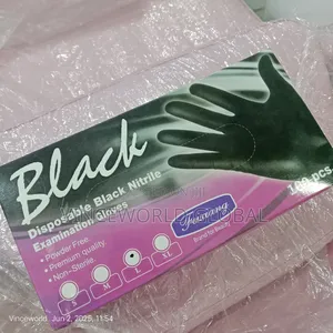 100pcs Disposable Black Gloves