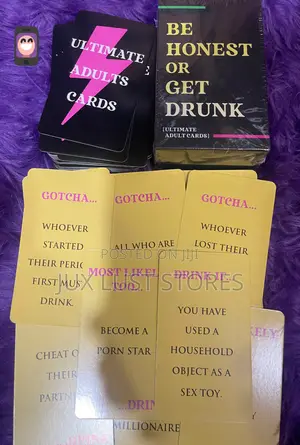 Be Honest or Get Drunk Fun Game Cards