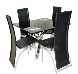 High Quality and Imported Luxury Glass Top Table by 4 Chairs