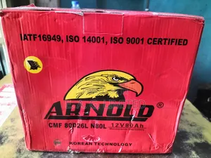 Arnold 12v 80ah Maintenance Free Battery, Korean Technology.