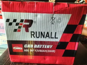 Runnall Battery, N80 Mf 12v 80ah (20hr), Korean Technology.