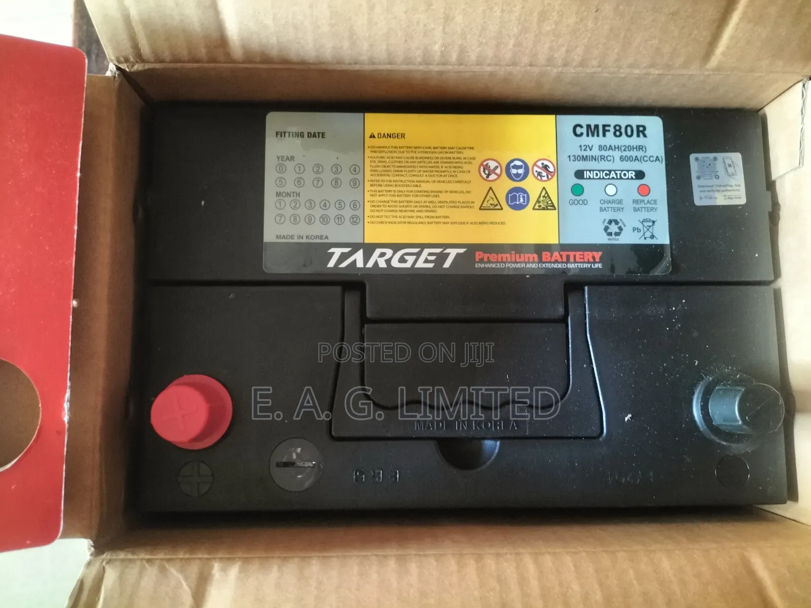 Target Battery Target Premium Cmf80r Car Battery, 12v, 80ah, Made in Korea. - E. A. G ...