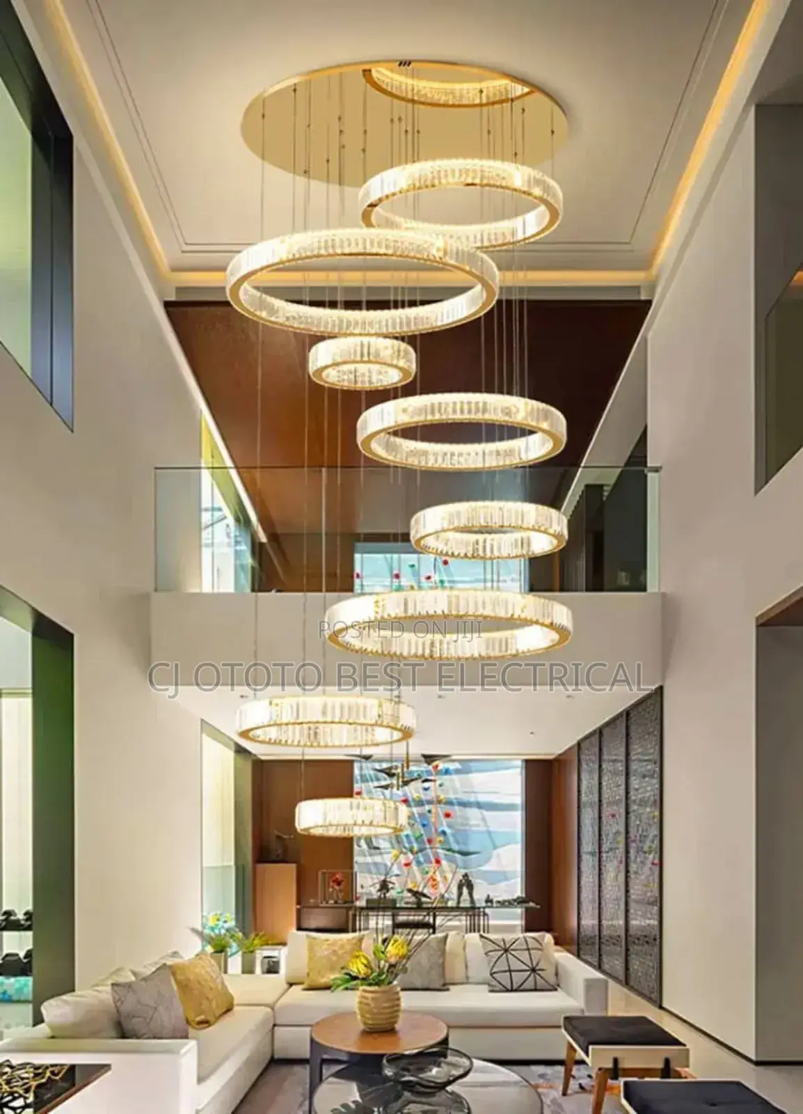 Crystal Rain Drop Open Void Staircase Light
