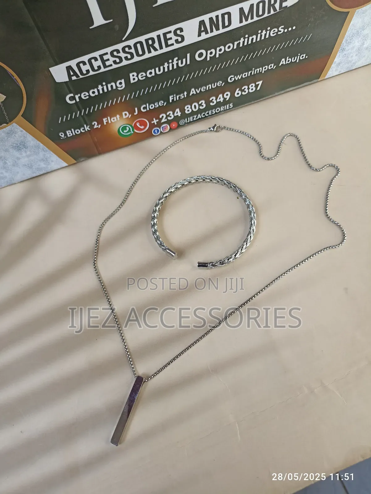 Male Bangle+ Necklace Set