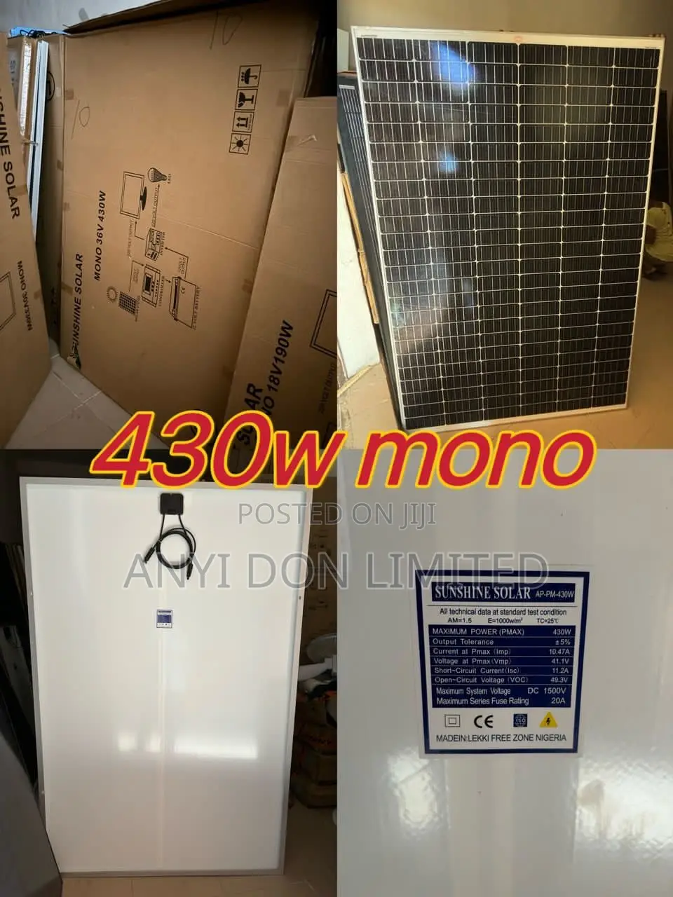 430w Mono Sunshine Panel