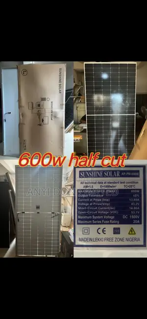 600w Sunshine Mono Half Cut Panel