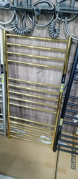 Luxurious Gold-Finished Heated Towel Rail With Multiple Bars