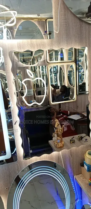 Luxury Led Decorative Wall Mirror With Back Light Pattern