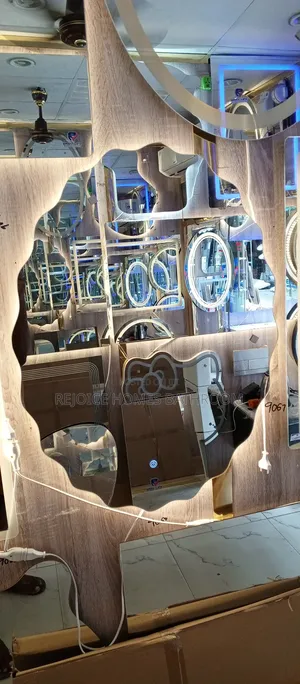 Modern Led Lighted Vanity Bathroom Mirror With Unique Shape